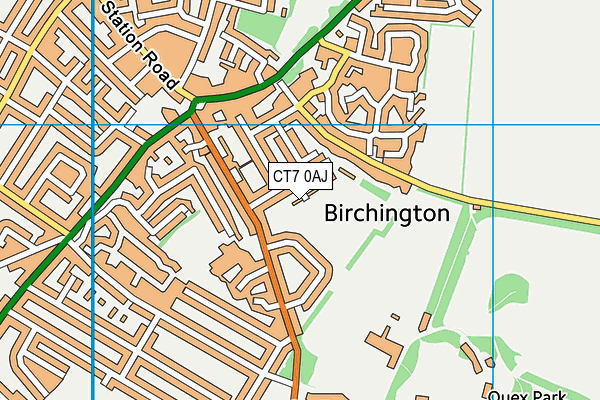 CT7 0AJ map - OS VectorMap District (Ordnance Survey)