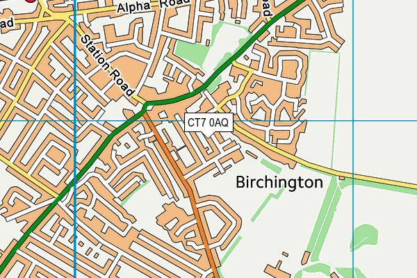 CT7 0AQ map - OS VectorMap District (Ordnance Survey)
