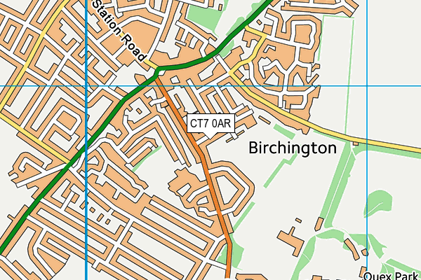 CT7 0AR map - OS VectorMap District (Ordnance Survey)