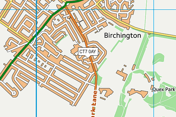 CT7 0AY map - OS VectorMap District (Ordnance Survey)