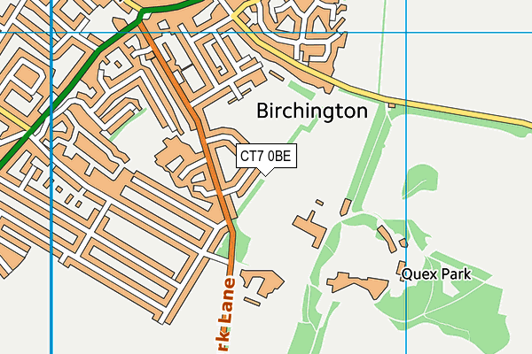 CT7 0BE map - OS VectorMap District (Ordnance Survey)