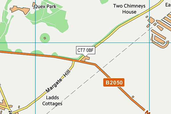 CT7 0BF map - OS VectorMap District (Ordnance Survey)