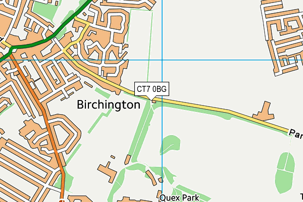CT7 0BG map - OS VectorMap District (Ordnance Survey)