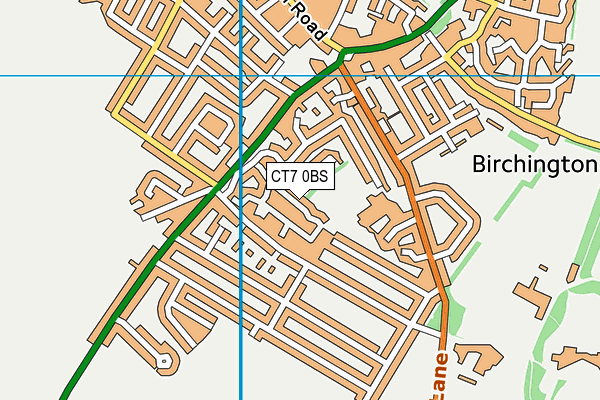 CT7 0BS map - OS VectorMap District (Ordnance Survey)