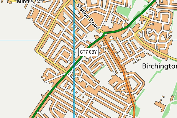 CT7 0BY map - OS VectorMap District (Ordnance Survey)