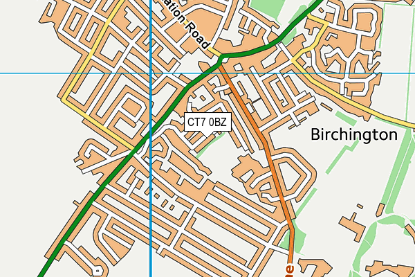 CT7 0BZ map - OS VectorMap District (Ordnance Survey)