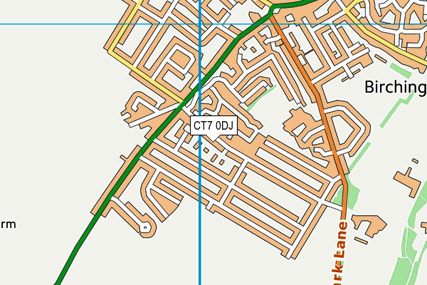 CT7 0DJ map - OS VectorMap District (Ordnance Survey)