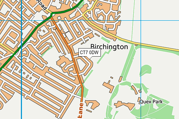 CT7 0DW map - OS VectorMap District (Ordnance Survey)