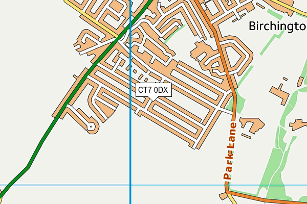 CT7 0DX map - OS VectorMap District (Ordnance Survey)