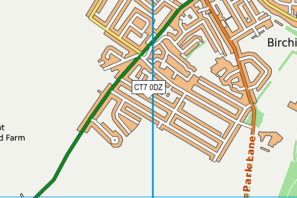 CT7 0DZ map - OS VectorMap District (Ordnance Survey)
