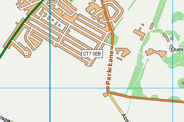 CT7 0EB map - OS VectorMap District (Ordnance Survey)