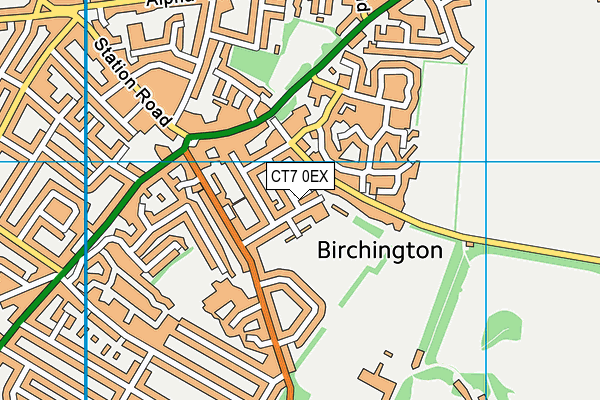 CT7 0EX map - OS VectorMap District (Ordnance Survey)