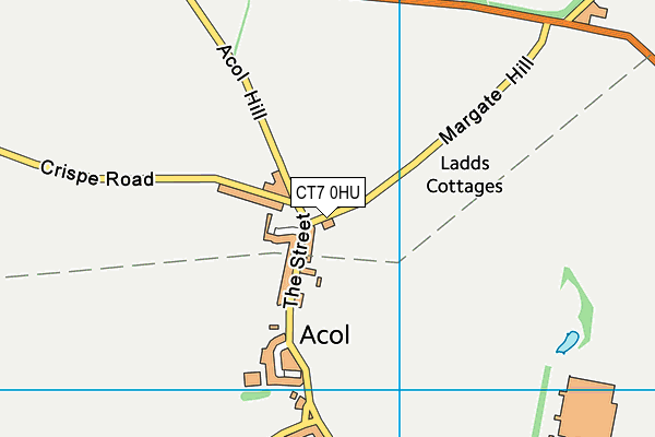 CT7 0HU map - OS VectorMap District (Ordnance Survey)