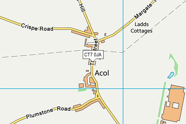 CT7 0JA map - OS VectorMap District (Ordnance Survey)