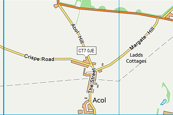 CT7 0JE map - OS VectorMap District (Ordnance Survey)