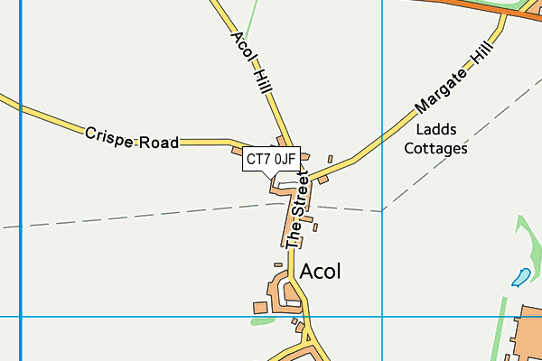 CT7 0JF map - OS VectorMap District (Ordnance Survey)