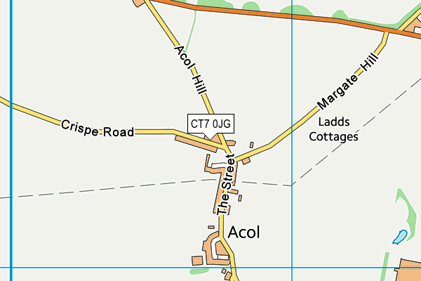 CT7 0JG map - OS VectorMap District (Ordnance Survey)