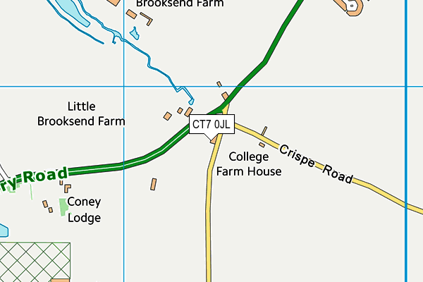 CT7 0JL map - OS VectorMap District (Ordnance Survey)