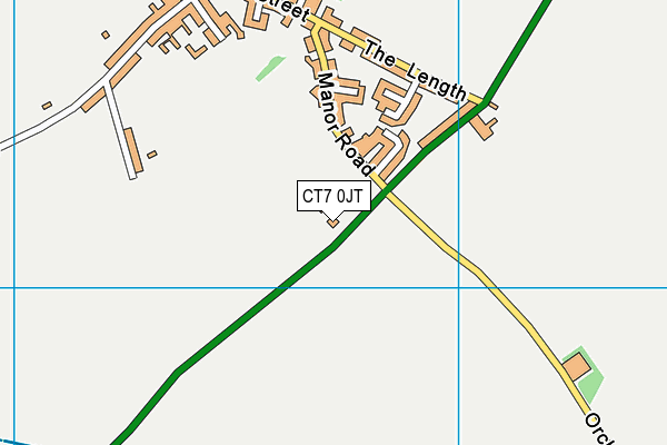 CT7 0JT map - OS VectorMap District (Ordnance Survey)