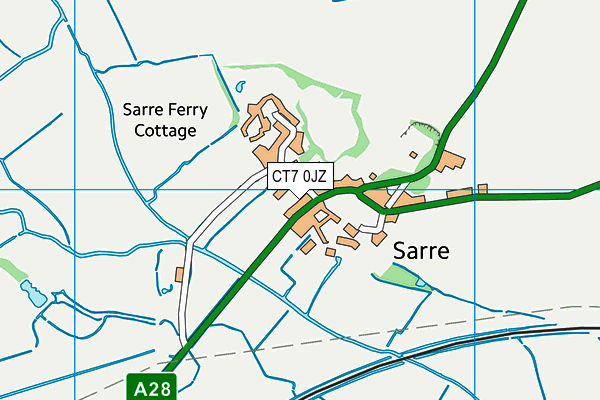 CT7 0JZ map - OS VectorMap District (Ordnance Survey)