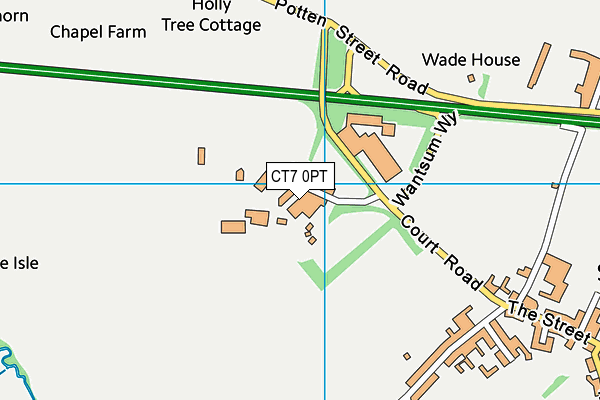 CT7 0PT map - OS VectorMap District (Ordnance Survey)