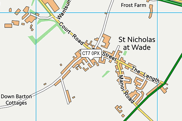 CT7 0PX map - OS VectorMap District (Ordnance Survey)