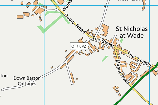 CT7 0PZ map - OS VectorMap District (Ordnance Survey)