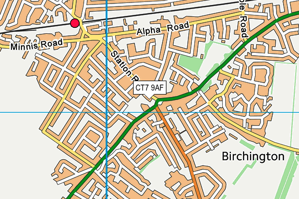 CT7 9AF map - OS VectorMap District (Ordnance Survey)