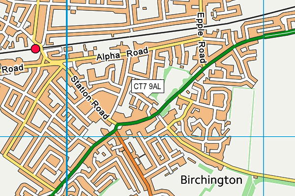 CT7 9AL map - OS VectorMap District (Ordnance Survey)