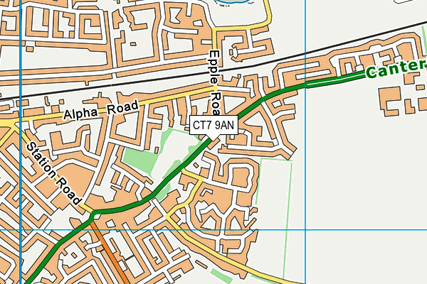 CT7 9AN map - OS VectorMap District (Ordnance Survey)