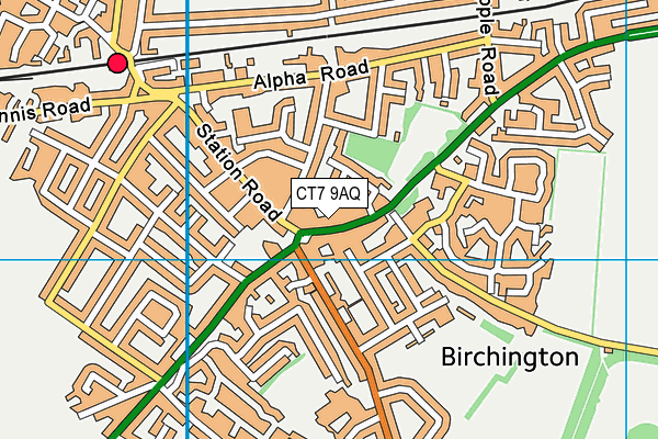 CT7 9AQ map - OS VectorMap District (Ordnance Survey)