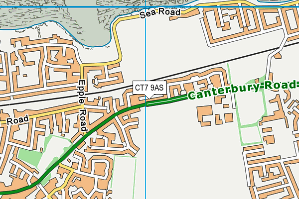 CT7 9AS map - OS VectorMap District (Ordnance Survey)