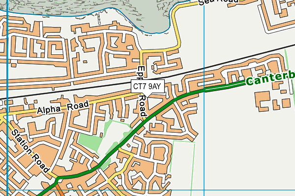 CT7 9AY map - OS VectorMap District (Ordnance Survey)