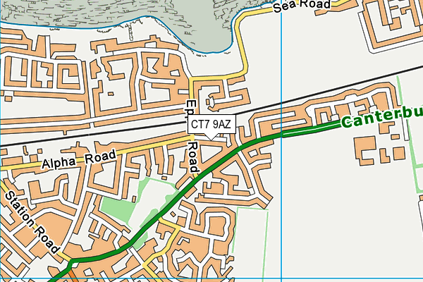 CT7 9AZ map - OS VectorMap District (Ordnance Survey)