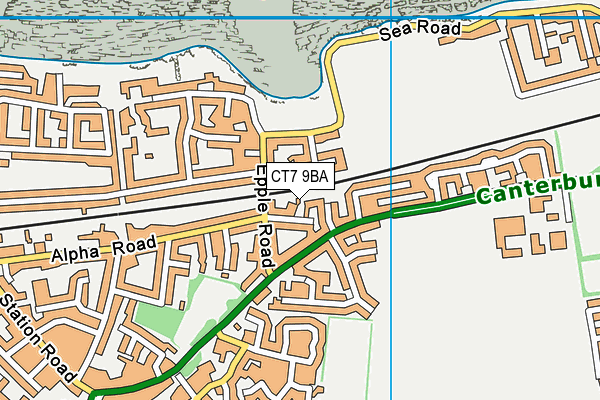 CT7 9BA map - OS VectorMap District (Ordnance Survey)