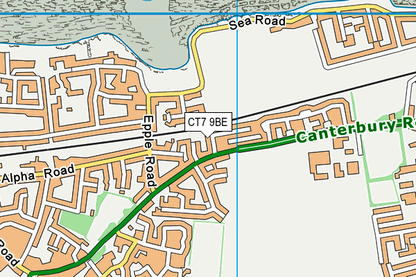 CT7 9BE map - OS VectorMap District (Ordnance Survey)