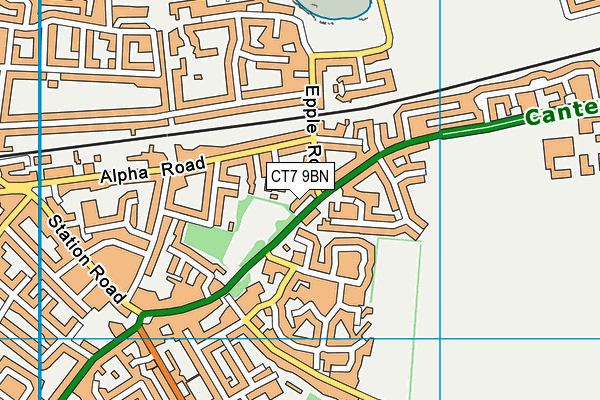 CT7 9BN map - OS VectorMap District (Ordnance Survey)