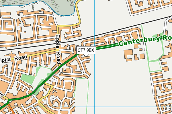 CT7 9BX map - OS VectorMap District (Ordnance Survey)