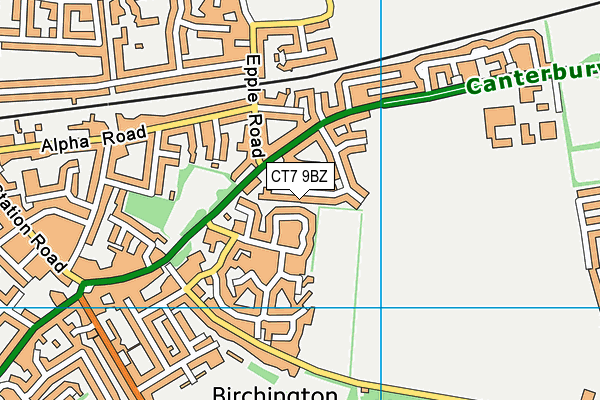 CT7 9BZ map - OS VectorMap District (Ordnance Survey)
