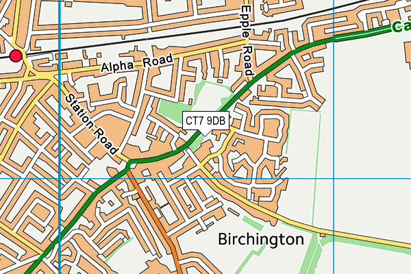 CT7 9DB map - OS VectorMap District (Ordnance Survey)