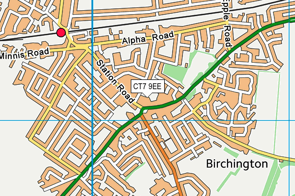 CT7 9EE map - OS VectorMap District (Ordnance Survey)