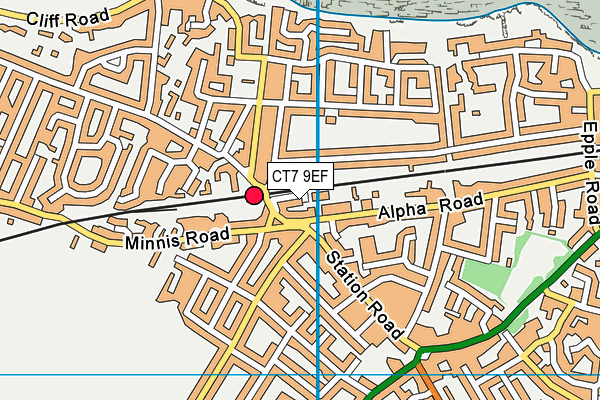 CT7 9EF map - OS VectorMap District (Ordnance Survey)