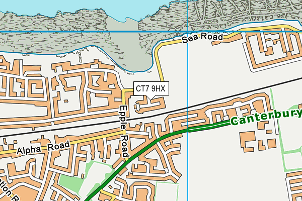 CT7 9HX map - OS VectorMap District (Ordnance Survey)