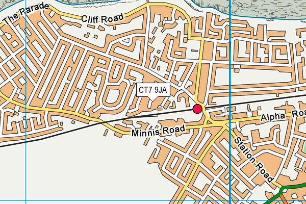 CT7 9JA map - OS VectorMap District (Ordnance Survey)