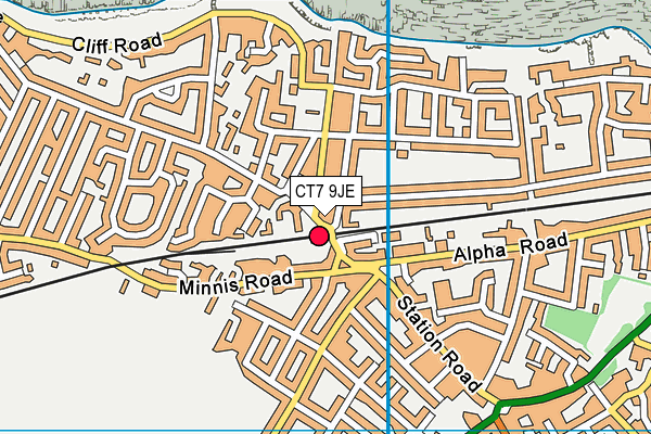CT7 9JE map - OS VectorMap District (Ordnance Survey)