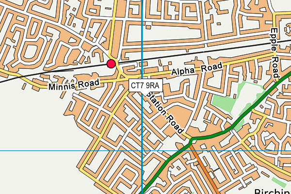 CT7 9RA map - OS VectorMap District (Ordnance Survey)