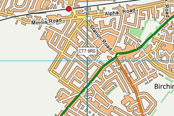 CT7 9RS map - OS VectorMap District (Ordnance Survey)
