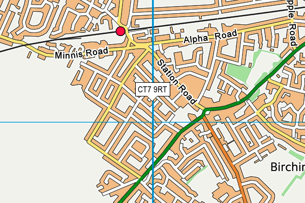 CT7 9RT map - OS VectorMap District (Ordnance Survey)