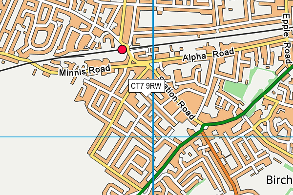 CT7 9RW map - OS VectorMap District (Ordnance Survey)