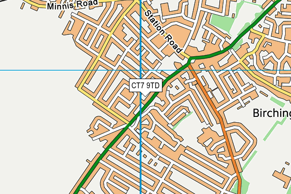 CT7 9TD map - OS VectorMap District (Ordnance Survey)